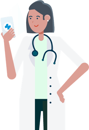 Médica segurando celular